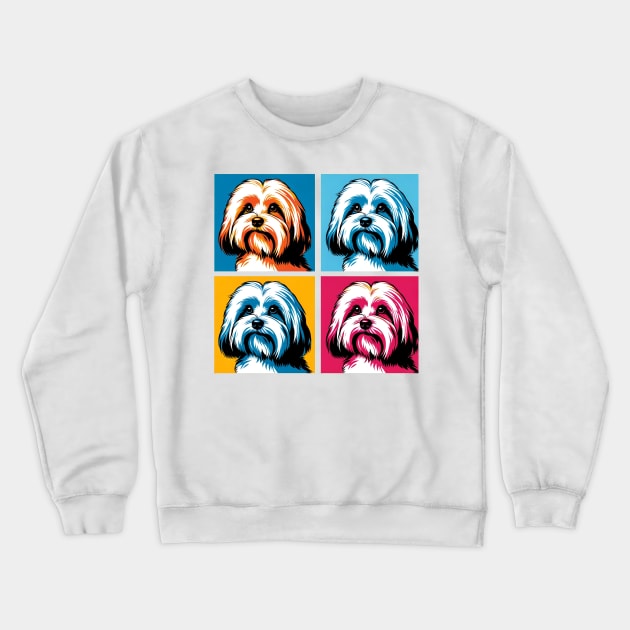 Havanese Pop Art - Dog Lover Gifts Crewneck Sweatshirt by PawPopArt